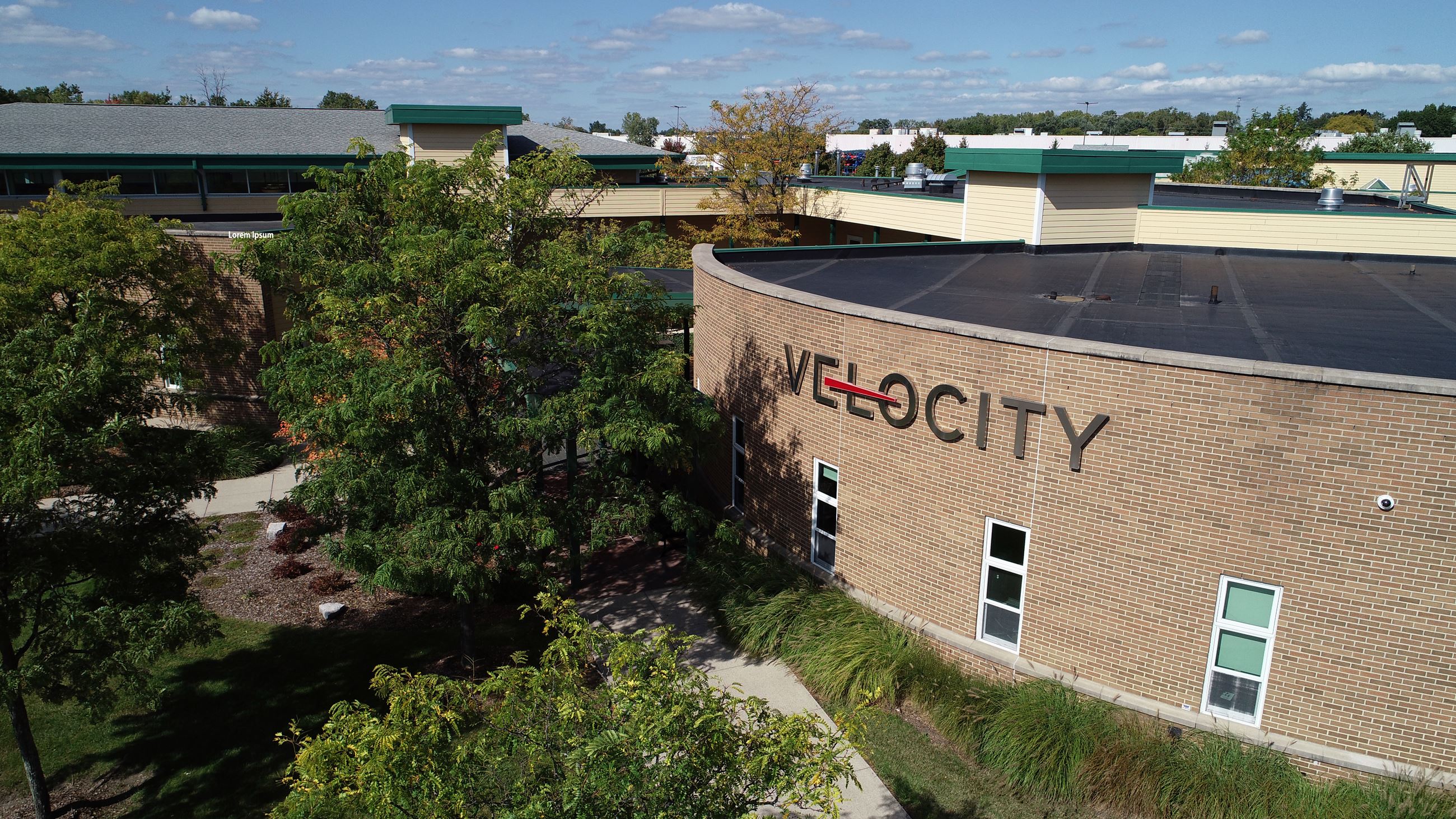 Velocity Building Sign Side View